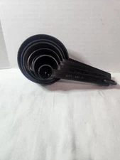 6 Piece Set Black Durable Plastic Measuring Cups and Spoons