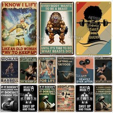 Artisian Fitness Tin Metal Signs Home D cor 8x12 Gym Club Plaque Sport Decorativ