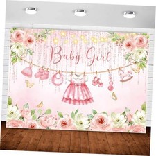Baby Girl Baby Shower Backdrop Pink Floral 5x3ft Pink Floral Baby Girl Dress