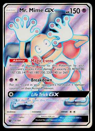 Mr. Mime GX 156/168 SM Celestial Storm 2018 Pokemon Full Art Holofoil NM