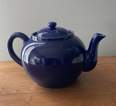 VTG Williams-Sonoma Cobalt Blue Ceramic Teapot W/Infuser 4.5 Cup Made in Japan