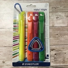 4 Pack Staedtler Triplus Hilight Large Ergonomic Triangular Barrel Highlighter