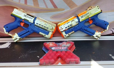  X-Shot Chaos Royale Edition Gold RXB-0060 Rival Blasters(2) & 50pk Foam Balls 