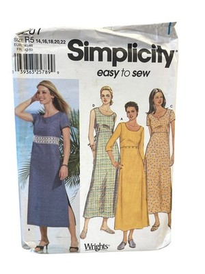 Simplicity 7207 Misses Pullover Dress Maxi Dress 14 16 18 20 22 Easy Sew Uncut