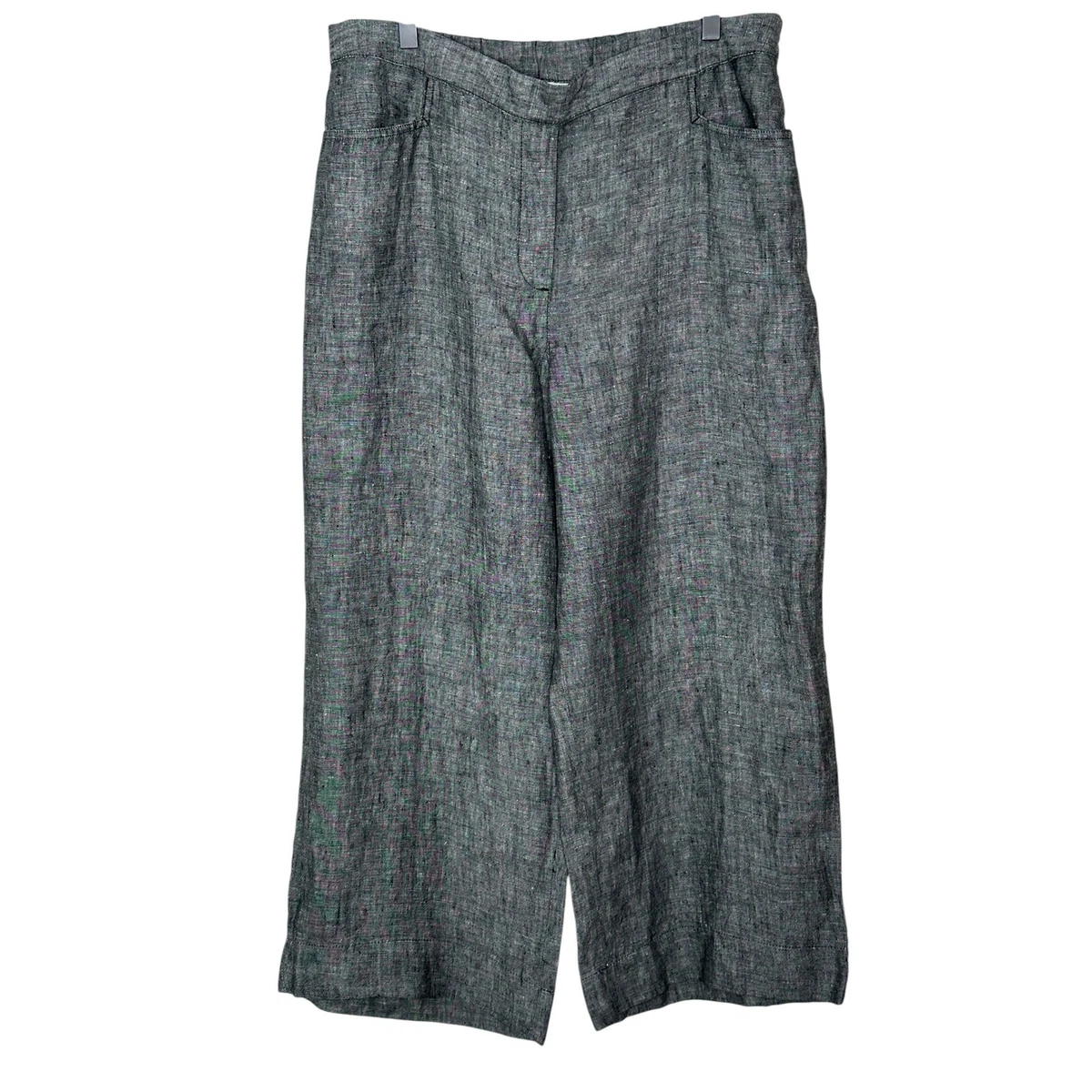 パンツ 00s gray linen cropped wide pants y2k Gray Wide-Leg Linen Pants for Women for sale | eBay