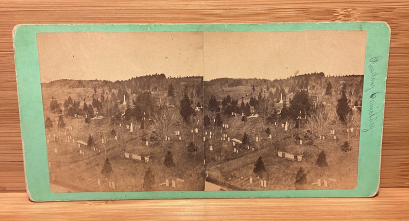C. 1870s Stereoview Of Charles Evans Cemetery - Reading, Pennsylvania