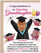 Cute Granddaughter Graduation Card Gifts, Funny Congratulations Graduation Card