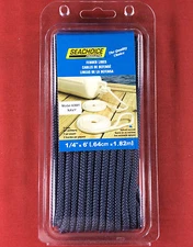 FENDER LINE PAIR 1/4" x 6' NAVY DOUBLE BRAIDED NYLON ROPE SEACHOICE 40881