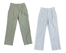 Land's End Men's Pants Pleated Blended Poplin Cotton Casual Bottoms 85023