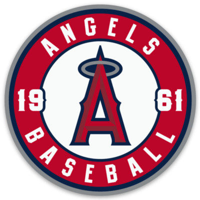 LA Angels Halo Logo Type MLB Baseball Die-Cut Round MAGNET