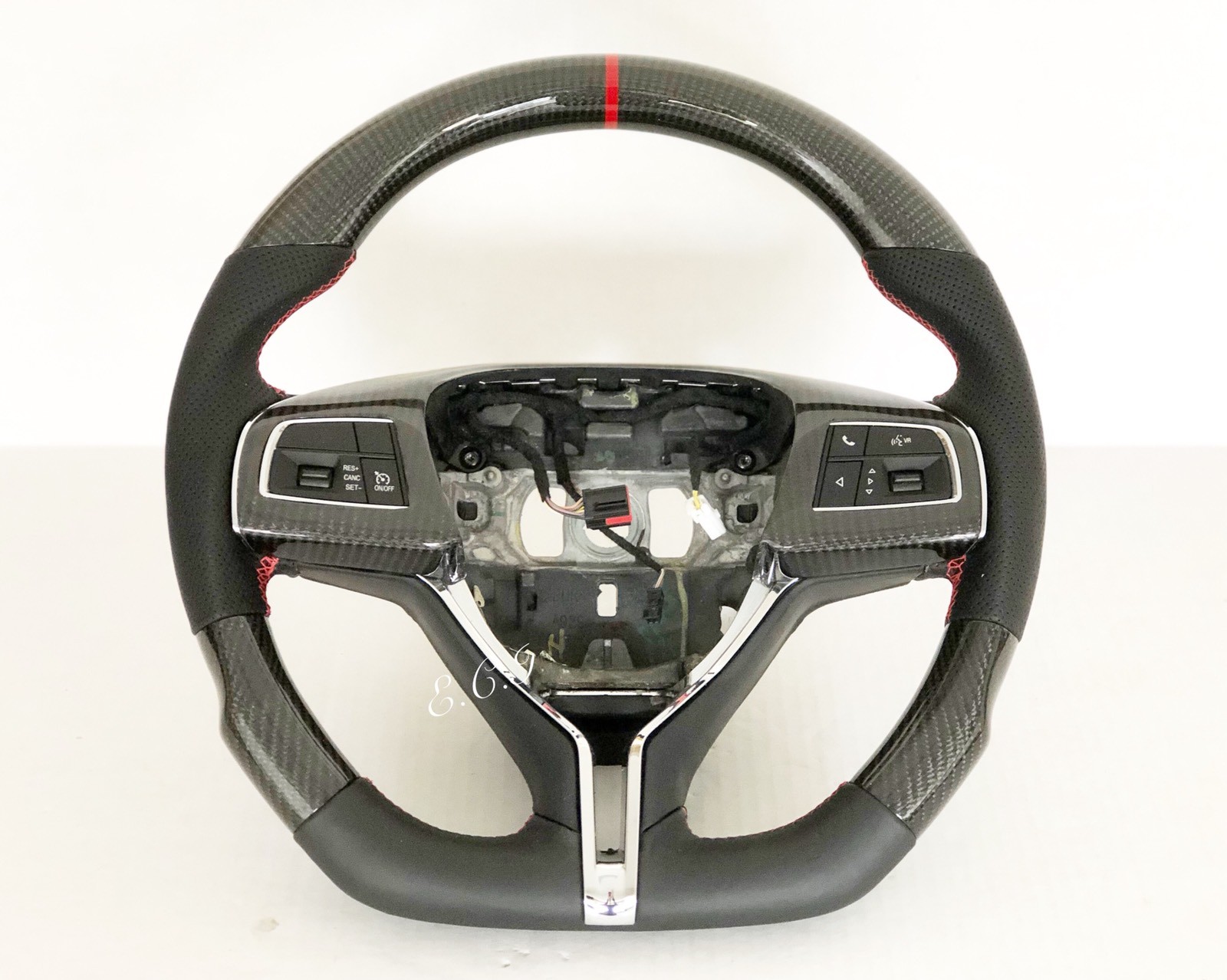 OEM NEW MASERATI GHIBLI QUATTROPORTE LEVANTE CARBON FIBER RED STEERING WHEEL