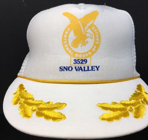 VINTAGE FRATERNAL ORDER EAGLES - SNO VALLEY 3529 Hat Cap Snapback Scrambled Egg - Picture 2 of 12