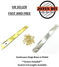 CONTINUOUS PIANO HINGE WITH SCREWS NICKEL-PLATED / ELECTRO BRASS 32MM X 1M HINGE