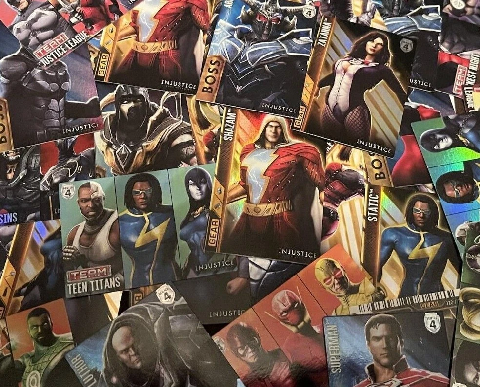 Lot of 120 series 4 injustice cards (including boss, gear, and team