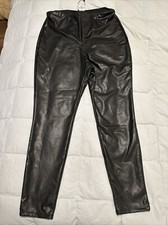 express L black faux leather pants NWT