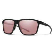 Smith Optic Pinpoint Square Sunglasses in Matte Black/ChromaPop Ignitor Rose Red