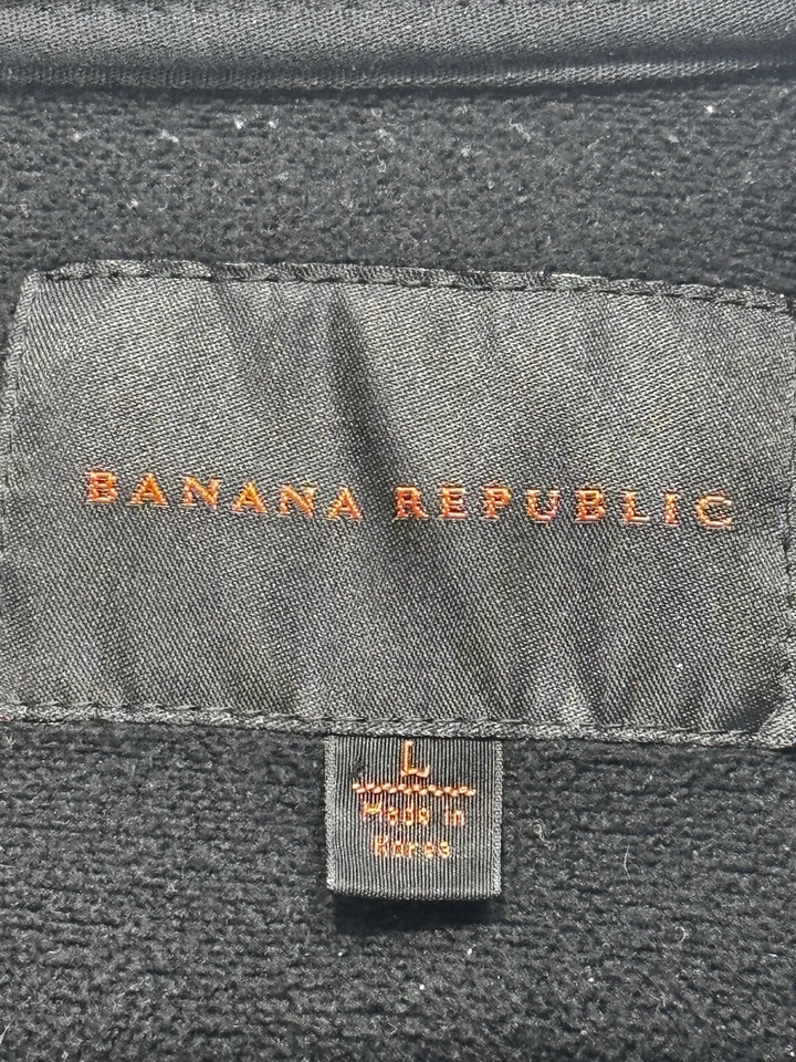 Banana Republic Denali Fleece Vest Jacket Men L Black Full Zip Pockets - Image 3 of 4