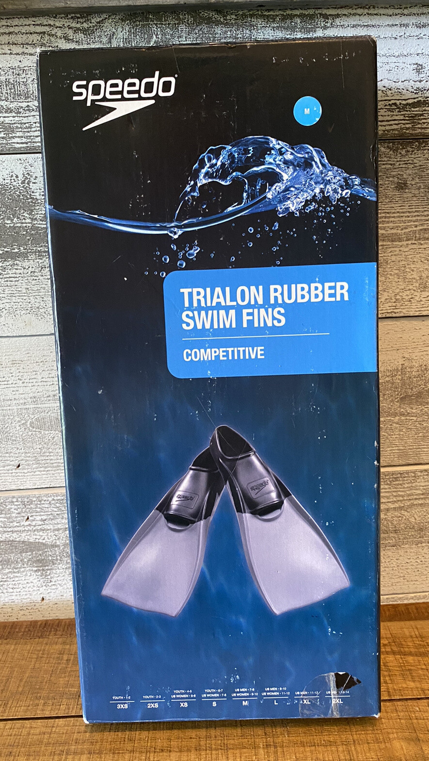 Speedo Trialon Rubber Swim Fins. Med Size 78 Blue Fins. New Speed swim fins eBay