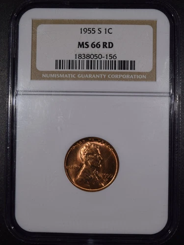 1955-S Lincoln Wheat Cent "NGC MS66 RD" *Free S/H After 1st Item*