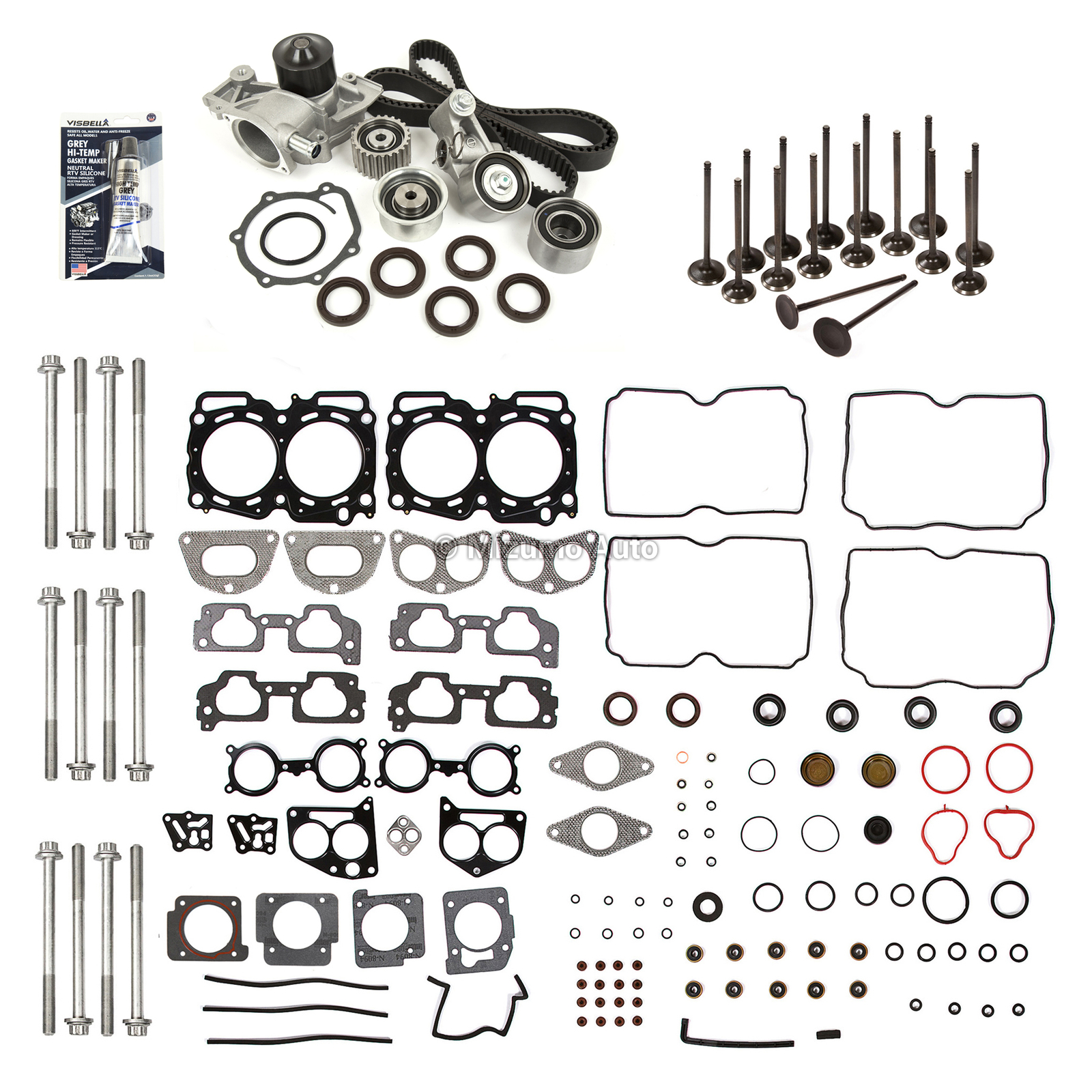 Head Gasket Set Valves Timing Belt Kit Fit 0406 Subaru SOHC EJ25 VIN B eBay