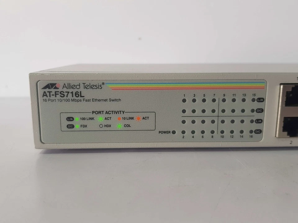 ALLIED TELESIS AT-FS716L 16 PORT 10/100 MBPS FAST ETHERNET SWITCH - Image 2 of 4