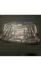 Silver Clutch Handbag-Saks Fifth Avenue-Snake Print