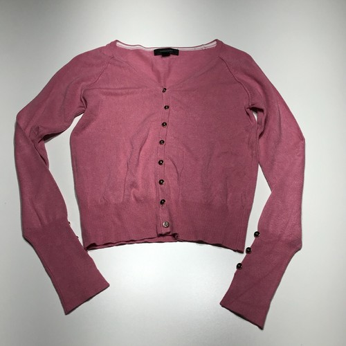 Pink Gold Button Cardigan Embellished 