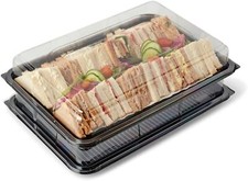Small Sandwich Platter Trays & Lids 34cm x 25cm | Reusable Catering Party Trays