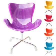 Casa delle bambole miniatura scala 1/6 mobili plastica sedia cigno accessorio soggiorno