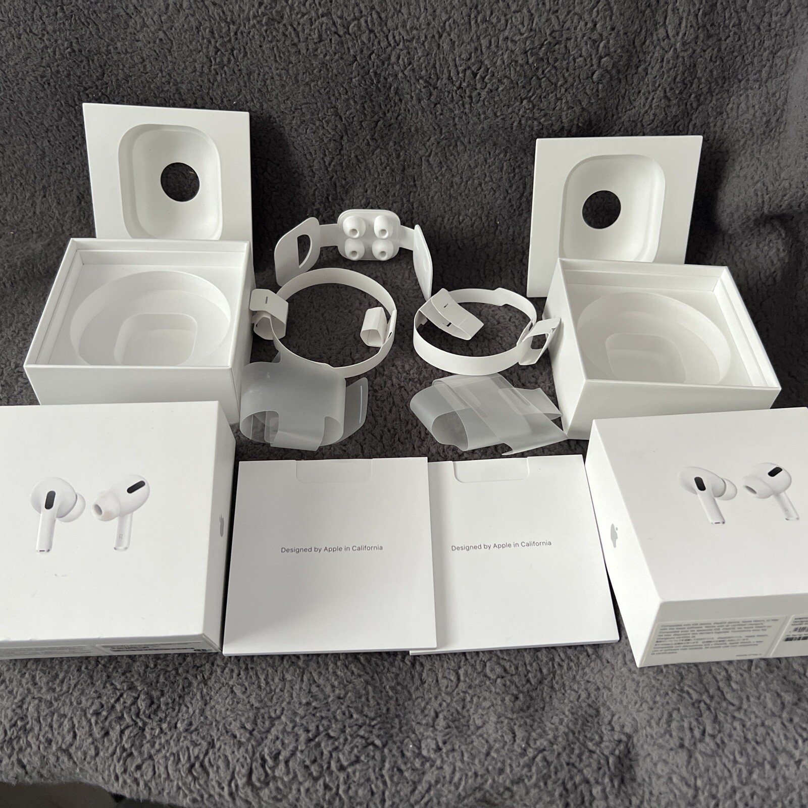 2 Apple AirPods Pro EMPTY Boxes With Inserts Ear Bud Tips MWP22AM/A-image