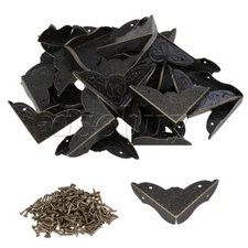 40pcs 39x10mm Antique Bronze Desk Edge Cover Iron Box Corner Guard