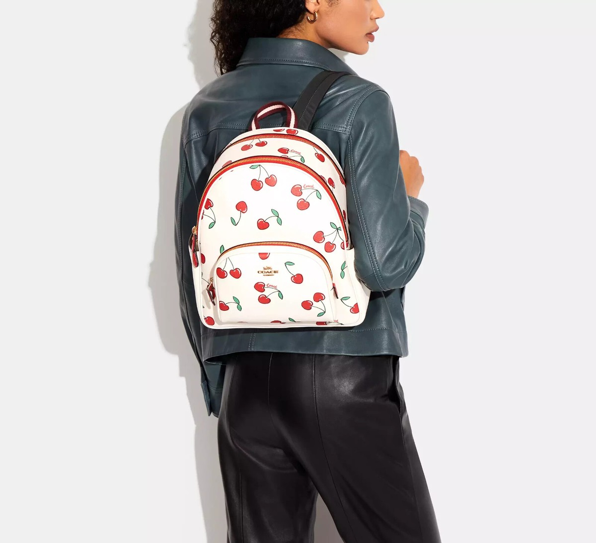 NWT Coach Court Backpack With Heart Cherry Print CE628 | eBay display picture 2