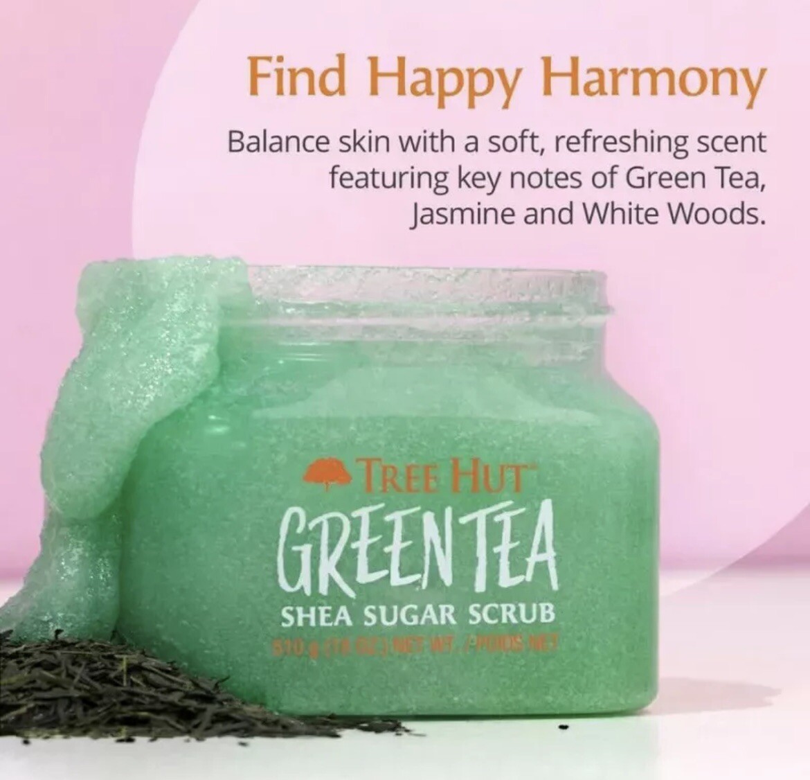RARE! Tree Hut Green Tea Scrub Shea Sugar Scrub 18 oz Body Exfoliating- FREESHIP
