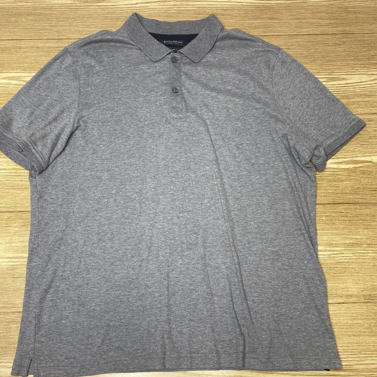 Banana Republic Shirt Mens XL Gray Golf Polo Luxury Touch Casual