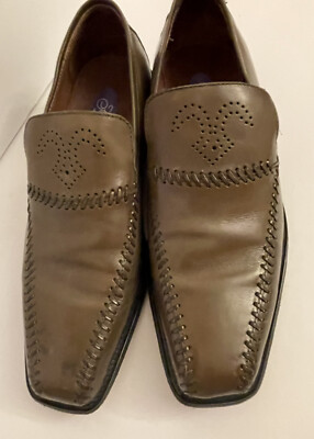 FRATELLI ROSSETTI Men s Size 9 Medium  LEATHER Loafer Shoes Wide Stitch Trim