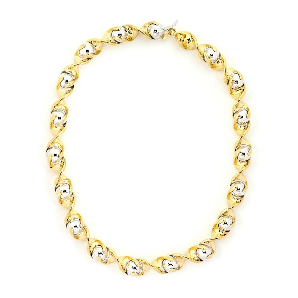 Marina B Necklace 18k Yellow Gold Two Tone Swirl Bead Style