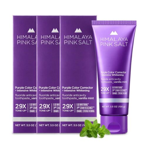 Purple Color Corrector Whitening Toothpaste, 3.5oz (3 Packs) - Tone Up Toothp...