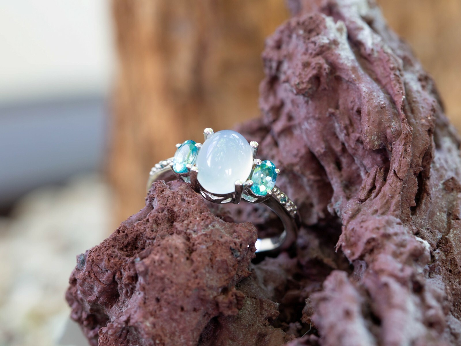 Exotic Multi-Gem Sterling Silver Ring