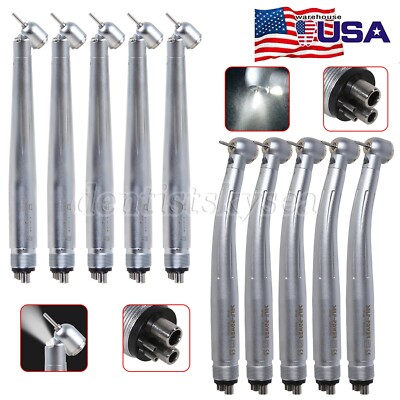 1-5X Dental LED 45° Degree Fiber Optic High Speed Handpiece E-generator Turbine