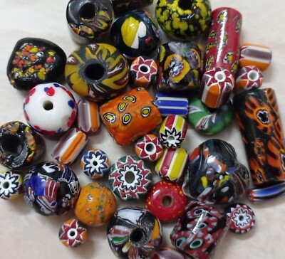 Jewelry Making Glass Beads By The Pound Vintage Glass Beads Mix