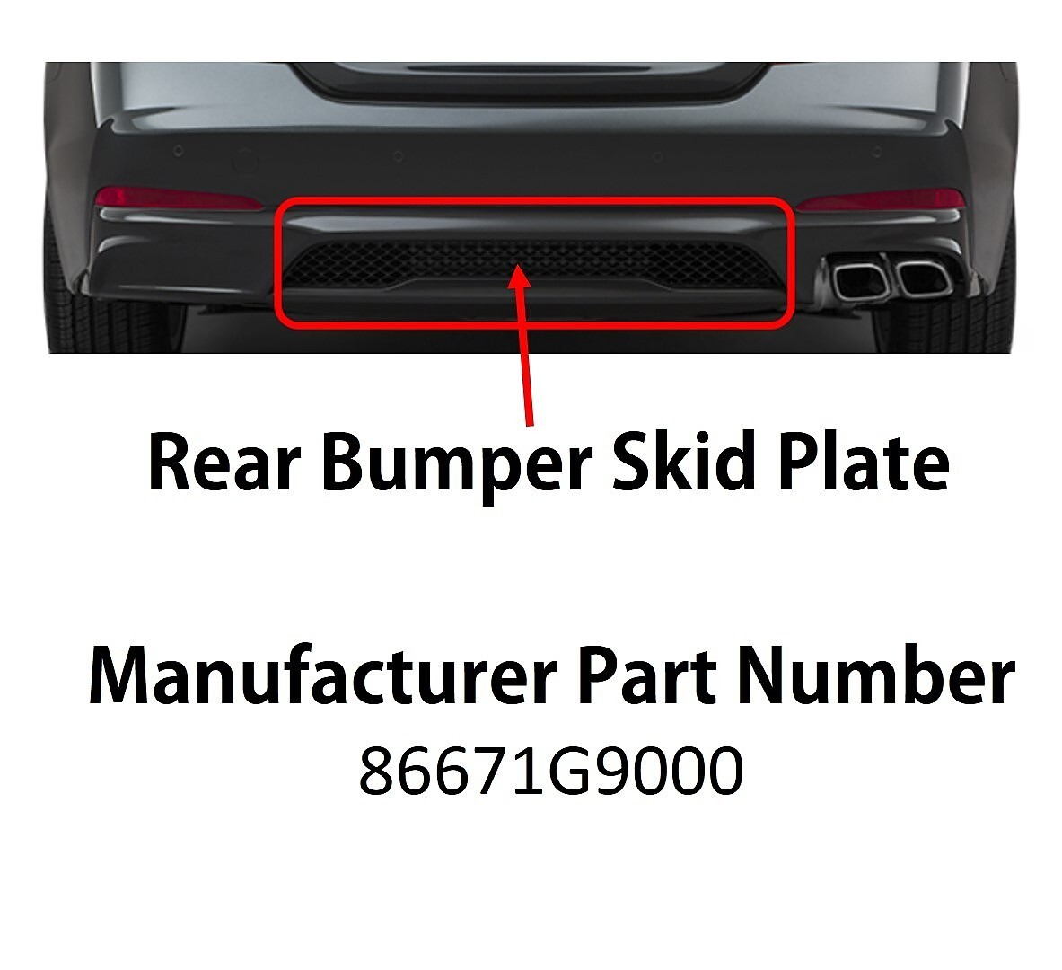 2019-2021 Hyundai Genesis G70 Rear Bumper Skid Plate For Genesis
