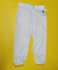 Wilson Youth Baseball Zipper Pants with Elastic Waistband and Belt Loops, White