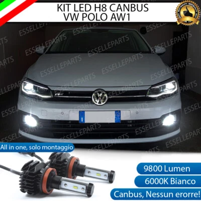 ELM KIT LED LAMPADE H8 6000K BIANCO 9800 LUMEN FENDINEBBIA VOLKSWAGEN POLO AW1