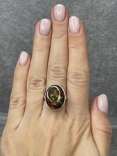 Genuine Baltic Amber Stone Ring with Sterling Silver.Natural Amber Stone Ring.