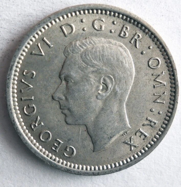 1941 GREAT BRITAIN 3 PENCE - Excellent Silver Coin - FREE SHIP - #3psv - Image 2 of 2