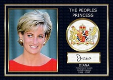 Diana Princess Of Wales - ORIGINAL A4 Signed PHOTO PRINT MEMORABILIA