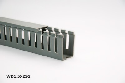 1 New 1.5''x2''x2m Wide Finger Open Slot Wiring Cable Raceway Duct Cover,PVC,Gray