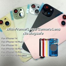 Back Rear Glass Cover Replacement With Logo Lot For iPhone 14 15 Plus 15 Pro Max