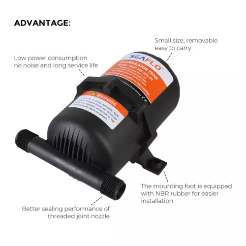 SEAFLO Boat Water Accumulator Tank Marine RV Pressurized Tank Water Pump 0.75L - Picture 4 of 13