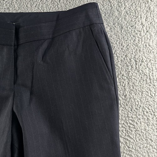 Tory Burch Womens Pants Blue Size 10 Mid Rise Striped Flared Career Wool Blend - Picture 4 of 14